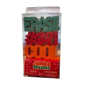 Jumbo Erasers Erase/#/Cool NIP School Supplies